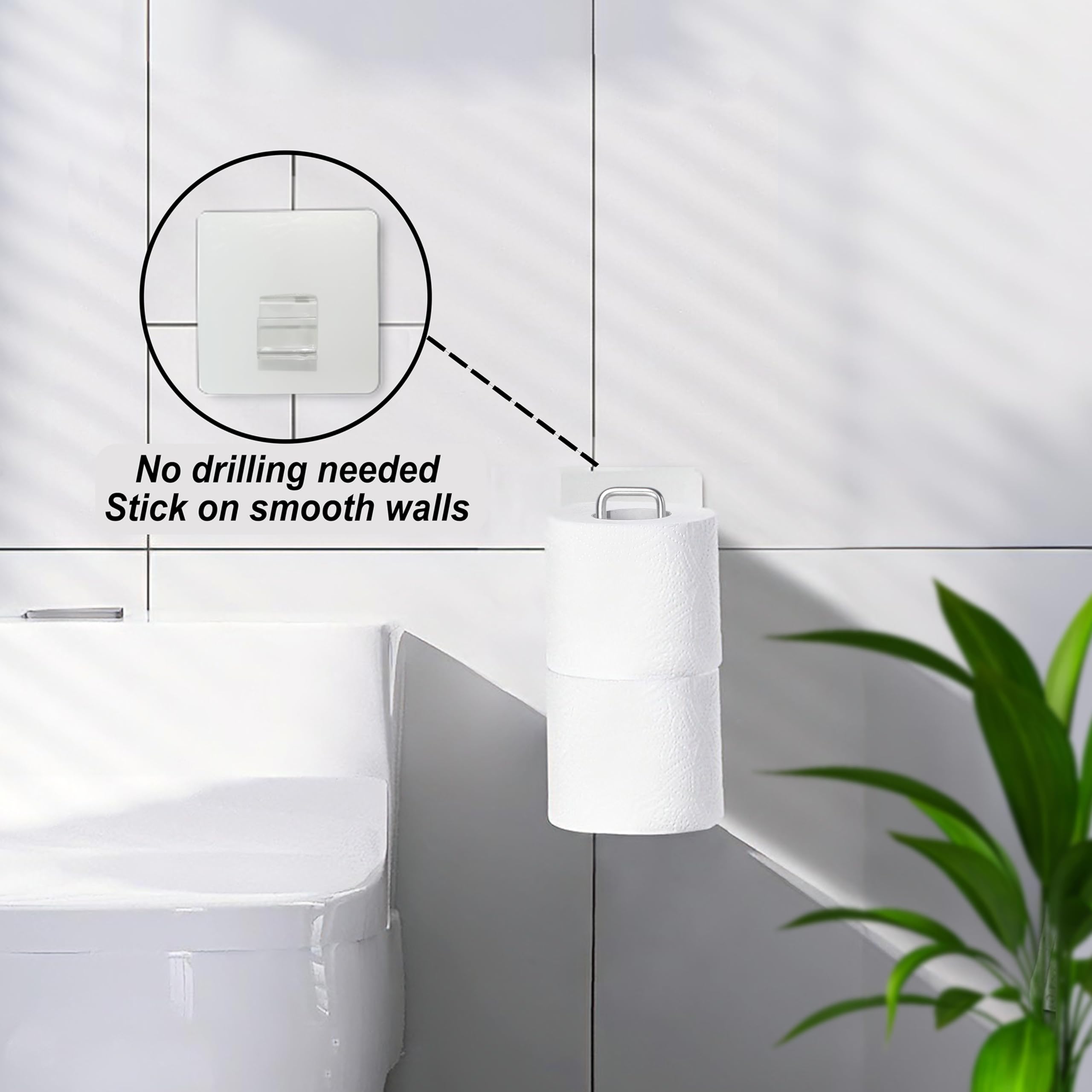 Portarrollos de papel higiénico con almacenamiento extra para 4 rollos de papel, soporte de pared para rollo de papel higiénico, níquel cepillado y cromo para baño, soporte de papel higiénico RV con
