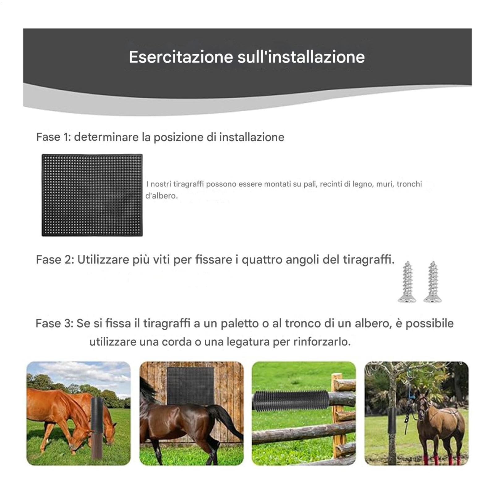 Tiragraffi per | Tappetino antiprurito per animali da fattoria | Tavola per toelettatura riutilizzabile sicura per alleviare il prurito per mucche e, tiragraffi per animali da fattoria