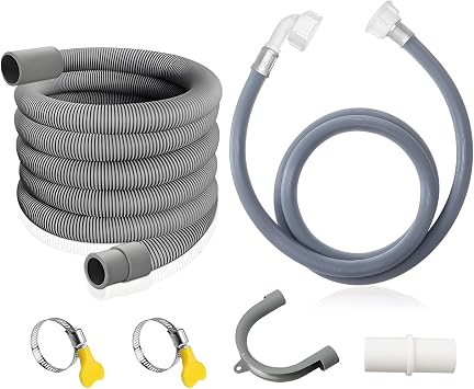 Drain Hose Extension Kit, Washing Machine Hose + Cold Water Inlet Pipe