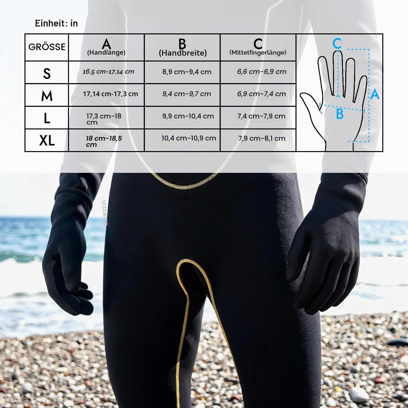 Neoprenhandschuhe 3mm Thermohandschuhe für Männer Frauen, 5-Finger rutschfeste Schwimmhandschuhe für Tauchen Schnorcheln Kajakfahren Surfen
