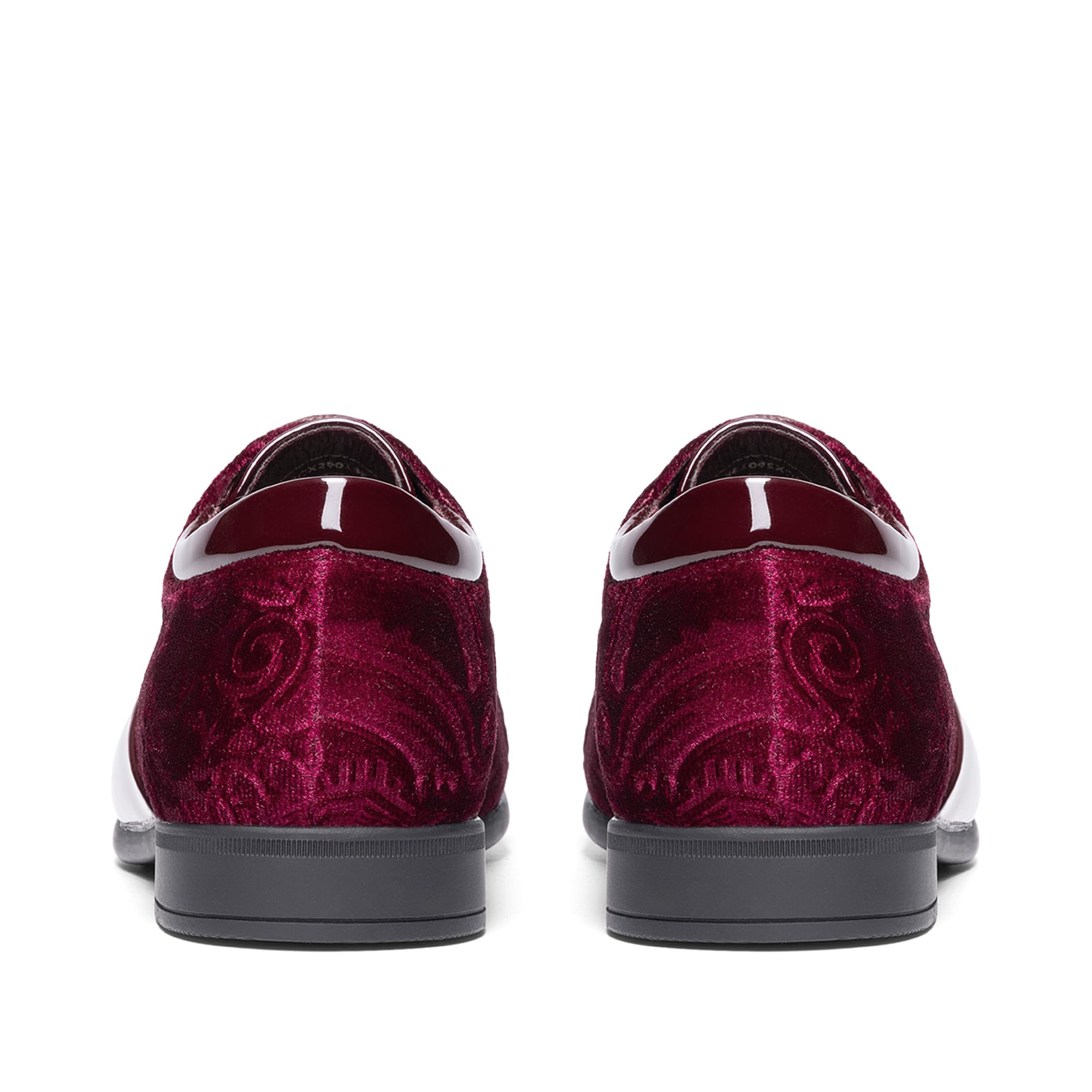 Bruno Marc Chłopięce Buty Formalne Patent Aksamitny Smoking Oxford Buty, Ciemnoczerwony, 2 Little Kid