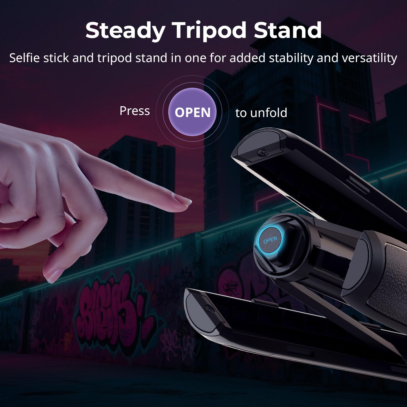 SmallRig 59" Treppiede Selfie Stick per Hero 12/11/10/9, per DJI Action 4/5 Pro, Invisibile per Panoramica per Insta360 X4/X5, Asta di Prolunga con Impugnatura Regolabile per Action Camera 5284