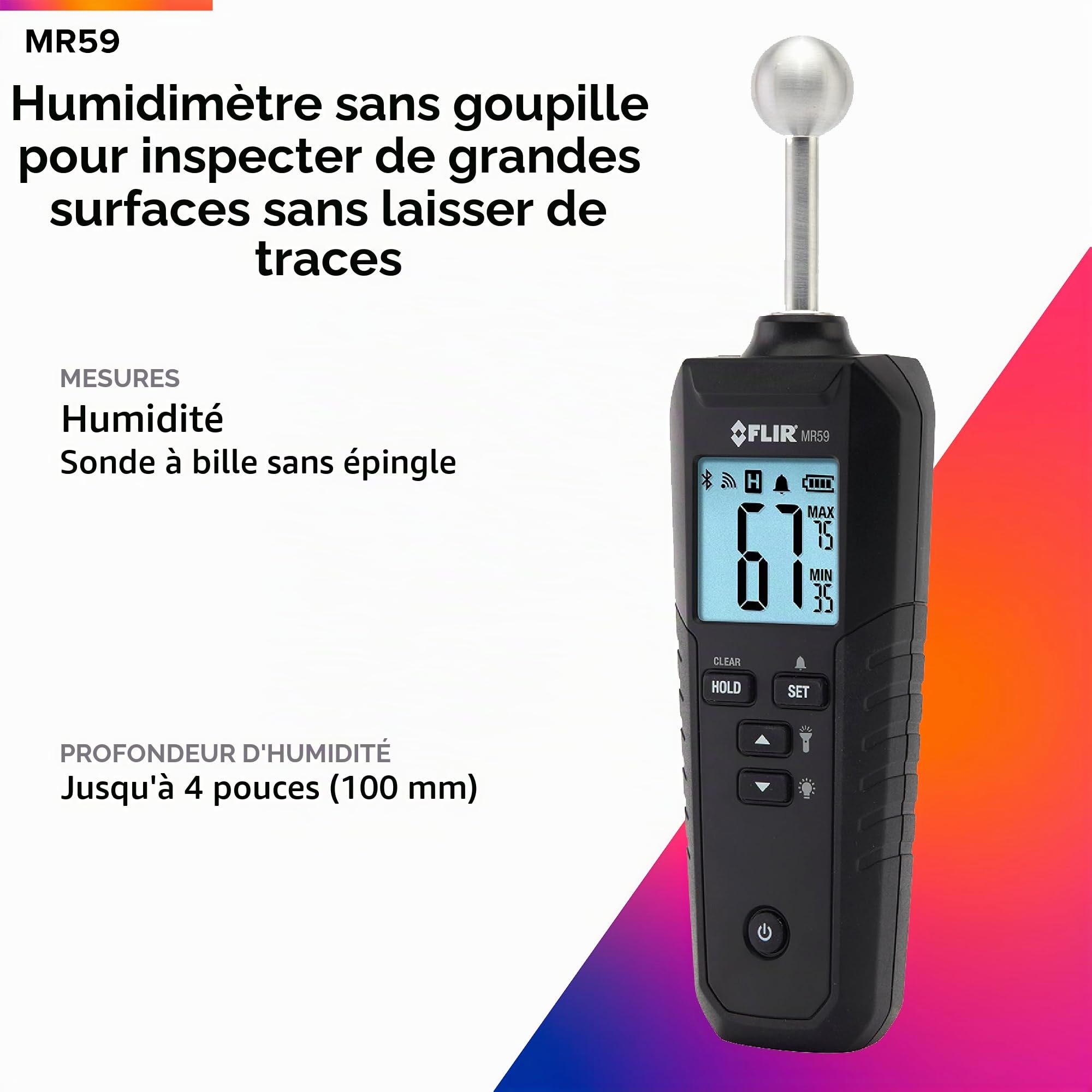 Flir MR59 Mesureur Humidité Sonde à Bille avec Bluetooth