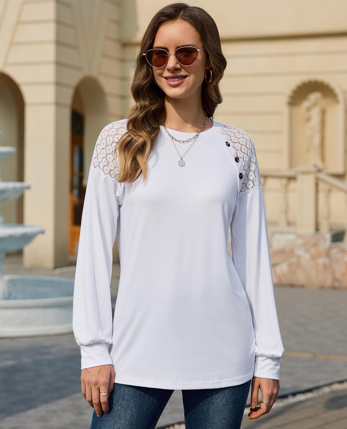 siliteelon Long Sleeve Blouses Womens Tops Dressy Casual Dress Shirt Work Business Outfits Fancy Spring 2026 Trendy - Image 3