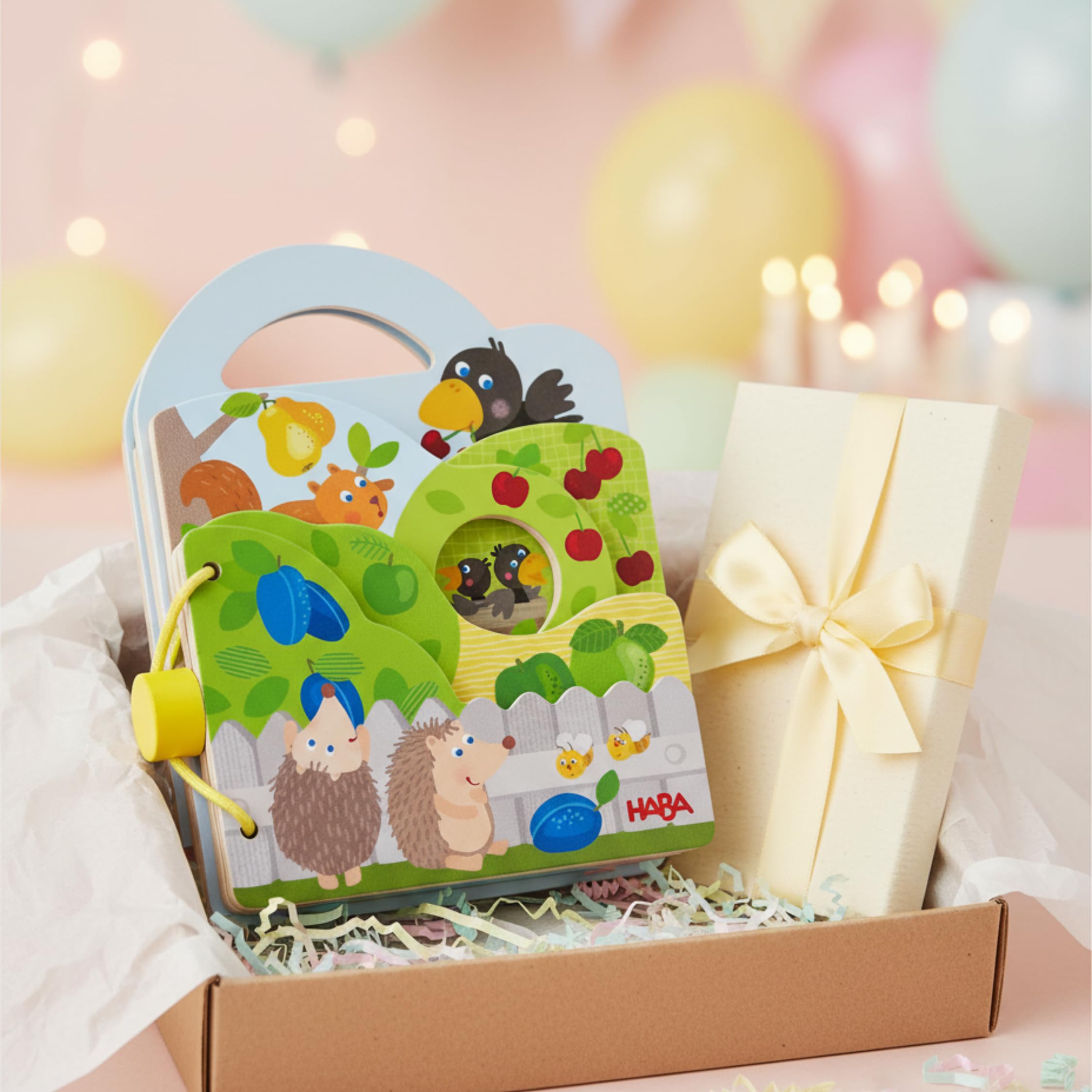 HABA- Theo Libro bebé Le Huerto-Madera PEFC-Regalo bebé-10 Meses en más-306786, Color Colorido, Medium (306786)