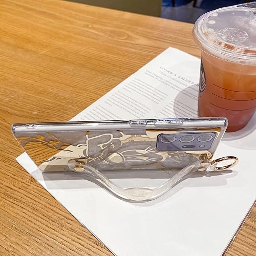 Miniatura 8 de Funda para Samsung Galaxy Note 20 Ultra de 6.9 pulgadas, brillante con soporte de correa, bonito patrón de purpurina IMD diseño de silicona a prueba