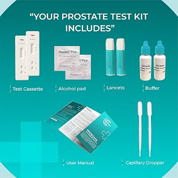 PSA Test Kit at Home Pro State (2 Tests) with Live Support, at Home PSA Health - Quick to Perform and Easy to Read, Accurate and Quick Results - All Components Included with Easy to Read Manual