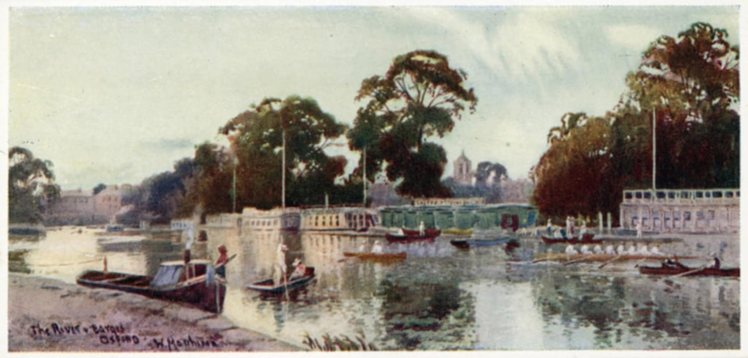ARTXLXXBN Famous Print Painting Colorful Art Print the River and Barges by William Matthison Canvas Art Decorations for Home Decor 60x90cm