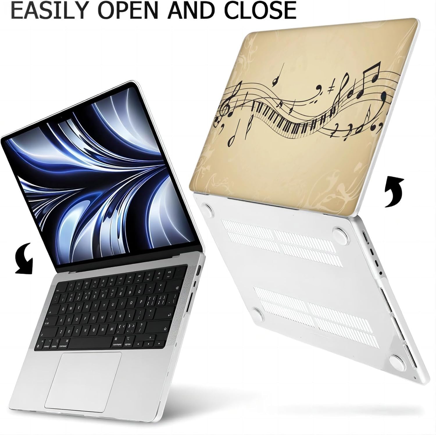 Compatible with MacBook Neo 13-inch, Hard Shell Case with Keyboard Cover and Screen Protector (A3404 A18 Pro chip, 2026 Release) - Music Note MC21623
