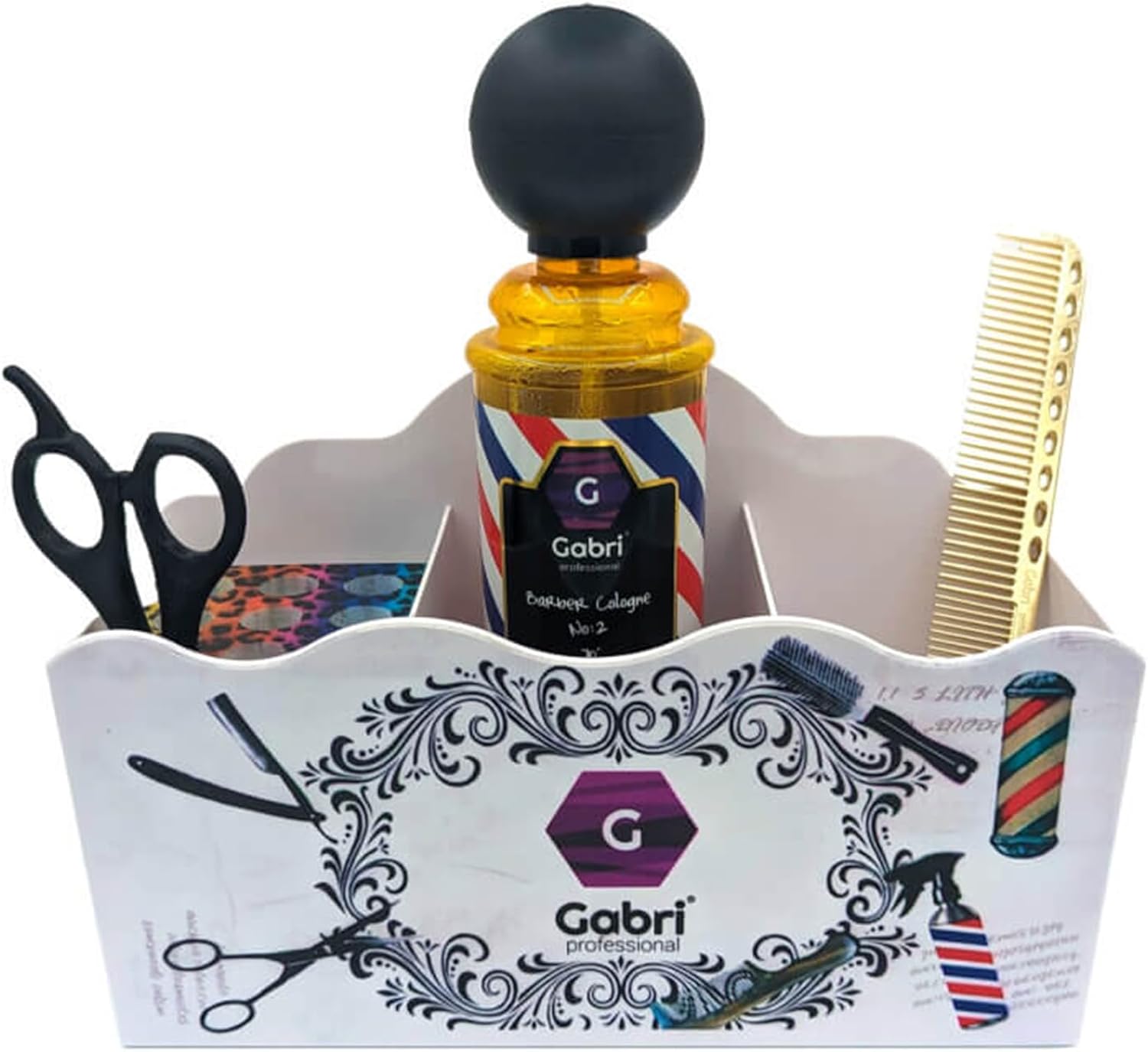 Gabri Hairdressing Scissors and Brush Holder, Salon Barber Shop Organizer, Hair Scissors Stand, Barber Tool Box, Professional Stylist Storage Rack (Stand White)