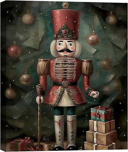 Miniatura 38 de FLZYKGPA Impresiones artísticas retro de Navidad de 12 x 18 pulgadas, lienzo navideño de Papá Noel, póster de Navidad de granja de invierno, Imagen