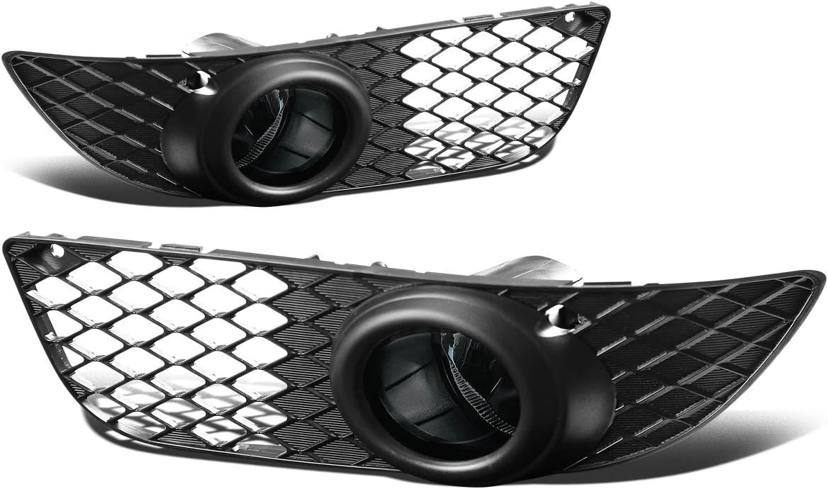 Auto Dynasty Fog Lights Assembly Compatible with 2007-2012 Mitsubishi Lancer, Fog Lamp Replacement with Bezel Switch and Wiring Harness, Driver Passenger Side, Smoked Lens