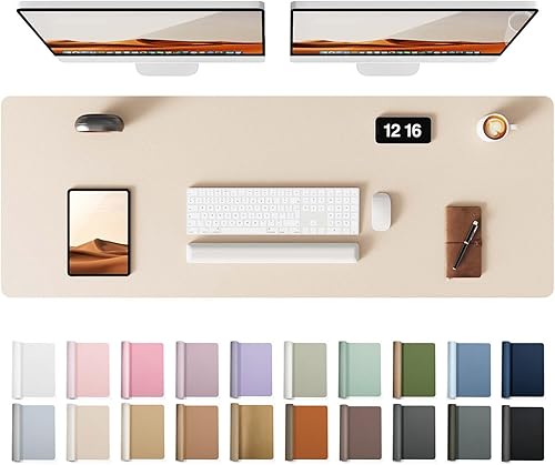 Miniatura 339 de YSAGi Protector de escritorio de cuero, tapete de oficina, alfombrilla grande para mouse, antideslizante, de piel sintética, almohadilla