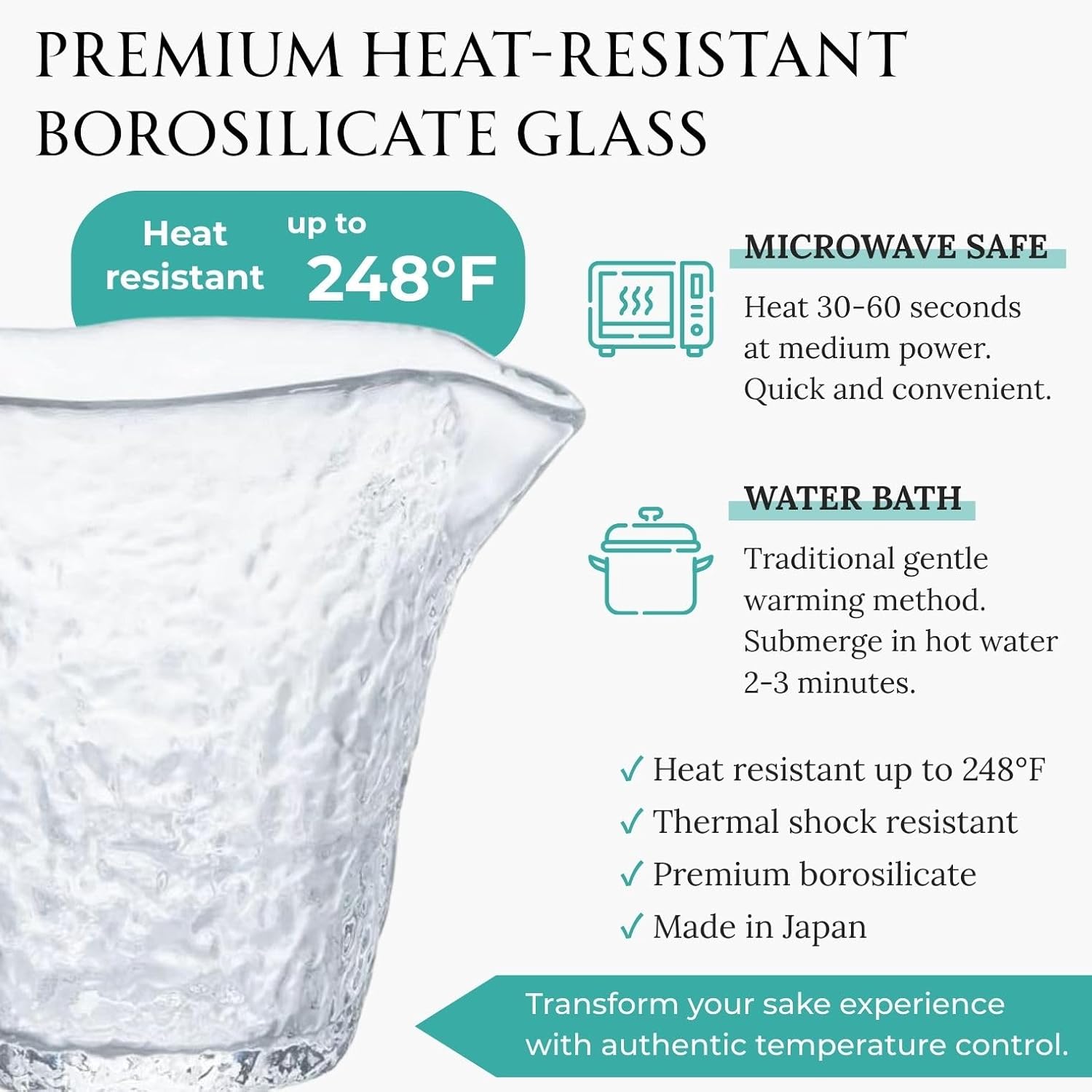 ADERIA Tsugaru Vidro Sake Glasses and Glass Sake Carafe Set [4 Shades of Tsugaru Blue]: 1 Sake Carafe and 4 Sake Cups in Gift Box (Handmade in Japan)