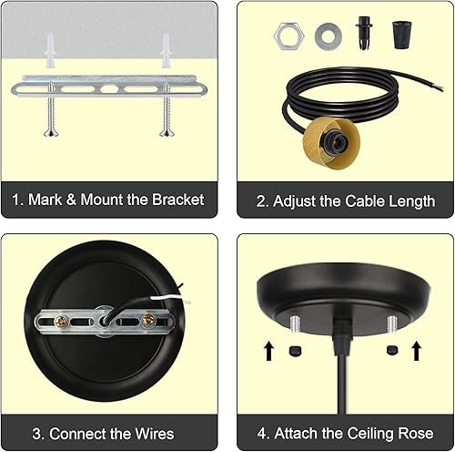 Miniatura 7 de Farmhouse Metal Pendant Light Fixture, White Kitchen Island Lights, Modern Pendant Lighting with Metal for Kitchen Sink Dining Room - 10.2 Inch