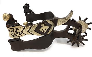 AJ Tack Mens Bucking Bronc Engraved Spurs