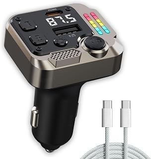 CRUST CS60 Car Bluetooth Receiver Device for Music System, FM Transmitter, Big Mic for Hands-Free Calling, 45W PD/USB Fast... Price In India