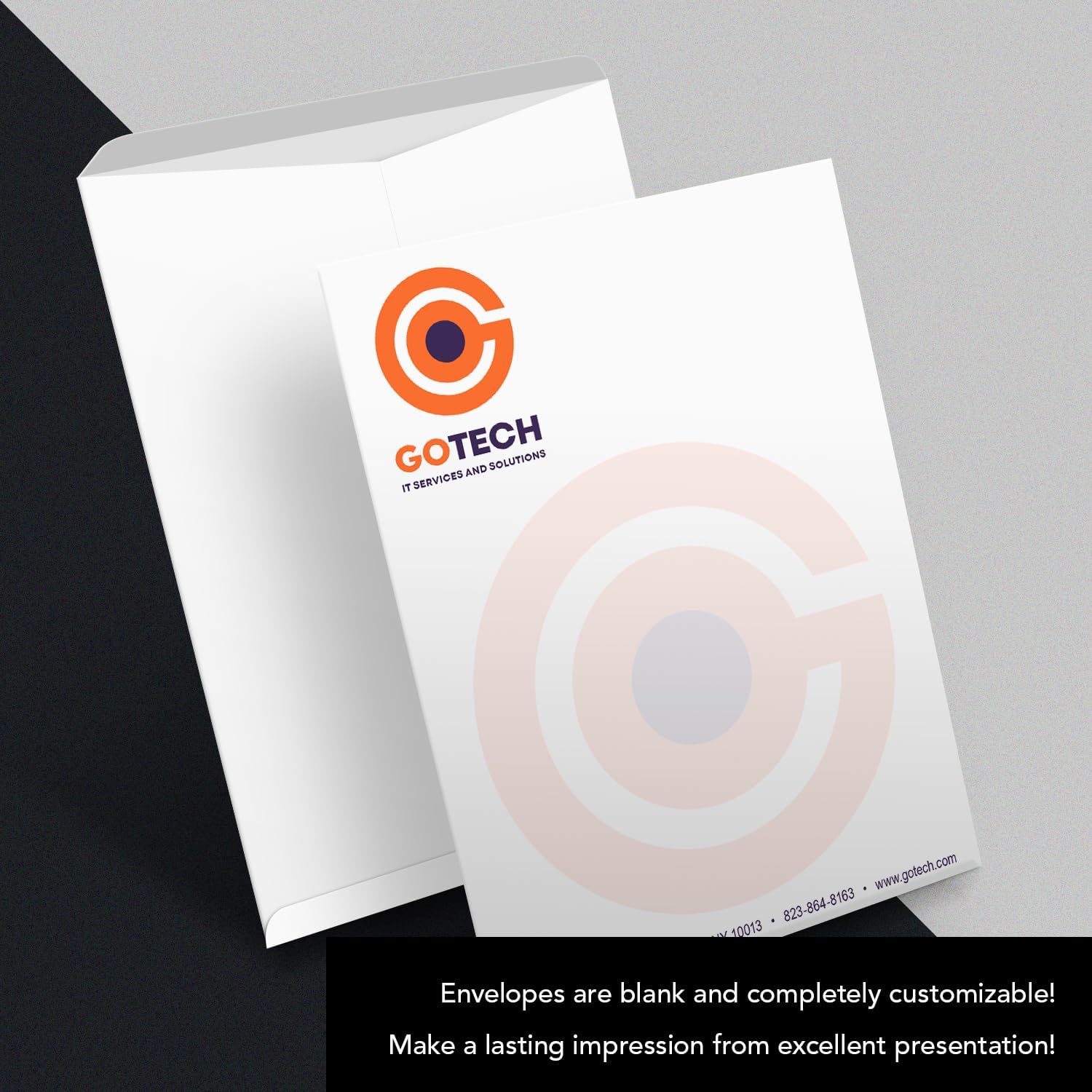 Customize Your 9" x 12" Catalog Envelopes - Upload Your Full Color Logo and Return Address – Custom Professionally Printed Bright White Wove Envelopes – Thick and Sturdy (50)