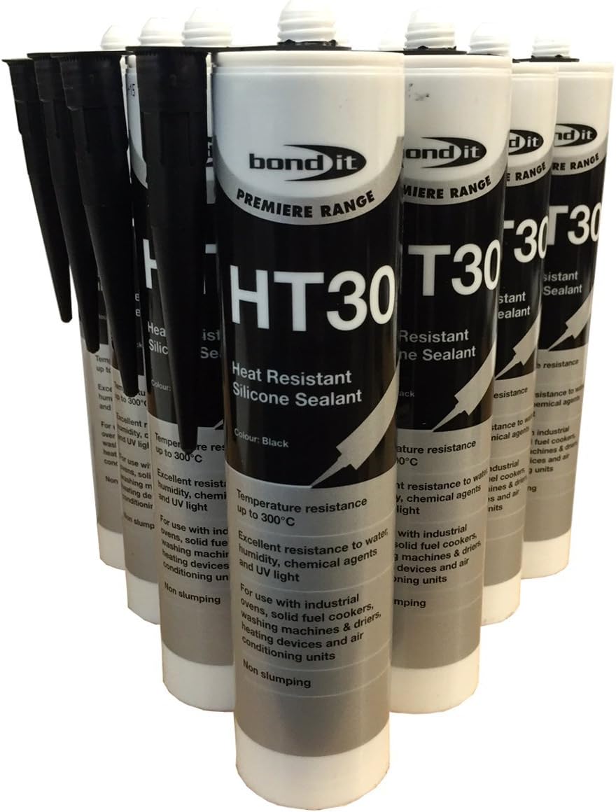 (PACK OF 2) BLACK HT30 High Temperature Heat Resistance Silicone Sealant