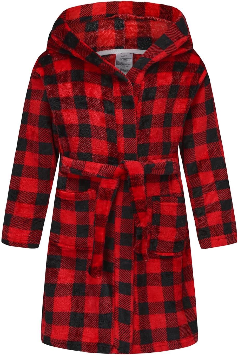 Boys Fleece Robe Hooded Toddler Soft Bathrobe Pajamas Sleepwear for Kids Girls 2-16 Years