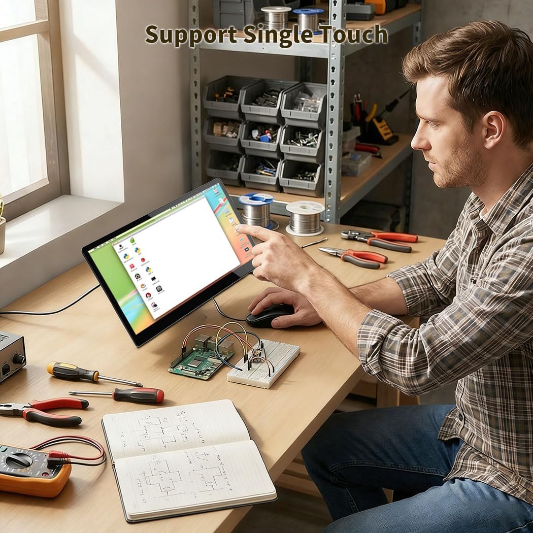 MageCore Touch Scren Monitor 10.1" Compatible with Raspberry Pi CM5 / CM5 Lite Tablet with PCIe ExtenderUSB, HDMI Output, GPIO for STEM, IoT, AI Programming, Learning, Maker Projects