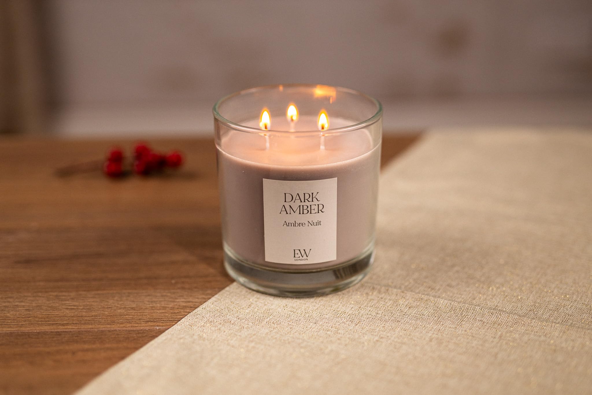 Marco Paul Kerze Im Glas - Zitrone Lavendel Duft Mit Hirschdekor Für Kamin