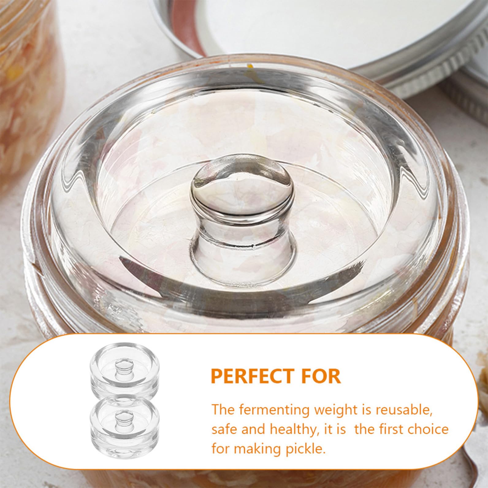 Tofficu 2 Stück Glasgewichte zum Fermentieren mit Weithalsöffnung Sicher und Gesund Einfache Handhabung für Sauerkraut und Kimchi