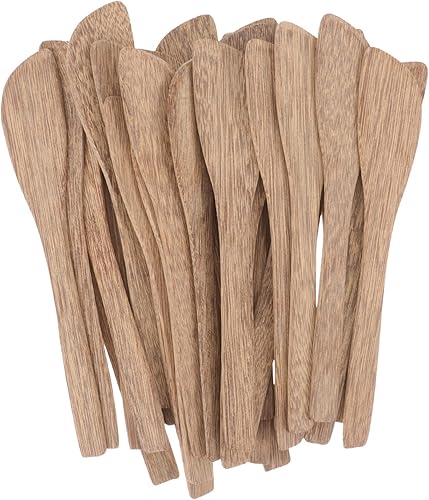 INOOMP 30 piezas de madera cuchara pastel banco raspador de borde de pastel raspador de bolas de masa relleno esparcidor panadería mantequilla