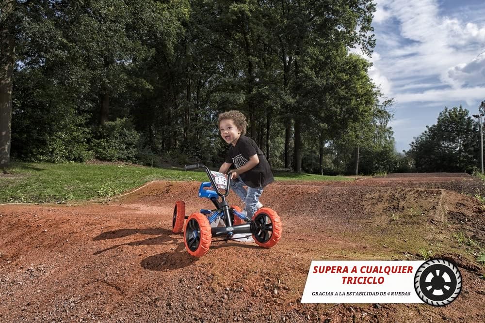 BERG Kart a Pedales Buzzy Nitro | 2-5 años, cuadro resistente, asiento regulable, volante regulable