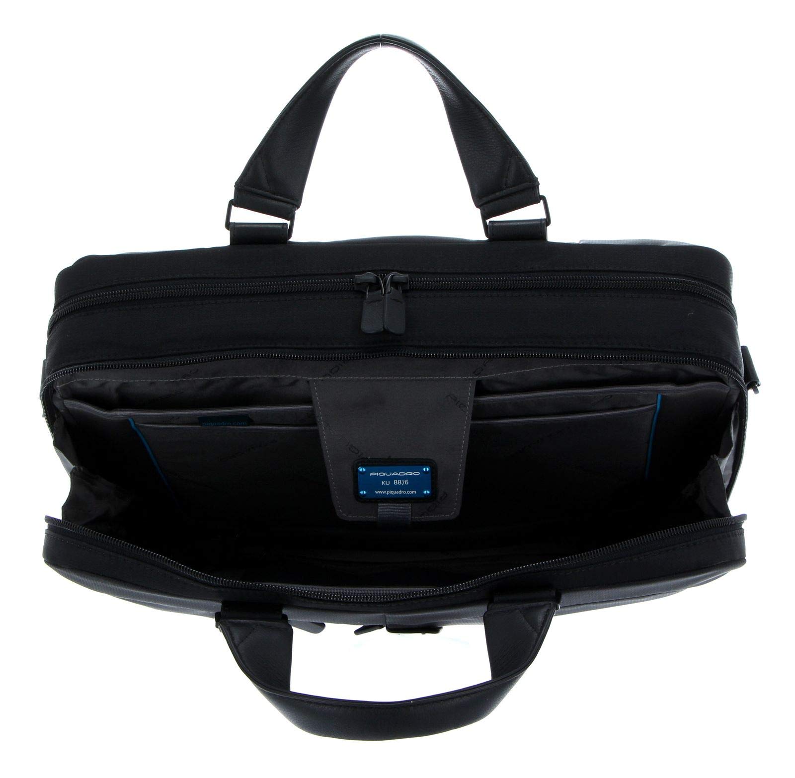 PIQUADRO Pulse Cartella organizer a due manici porta PC, Tessuto, Chevron/Nero, 15.6" a due scomparti