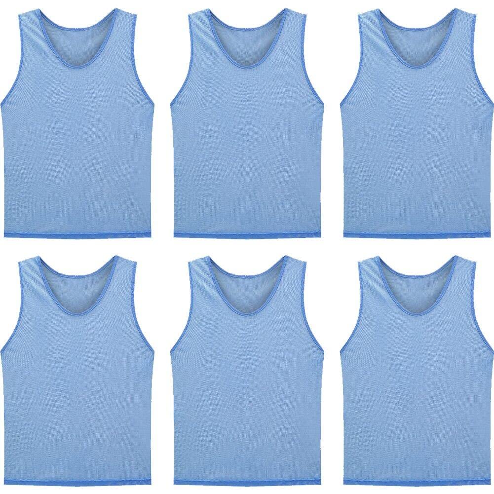 Sanfly Maglie Proiettati di Scrimmage per Adulti 6 Pezzi/Set di Maglia Sportiva per Abbigliamento Sport Pallavolo Basket di Calcio
