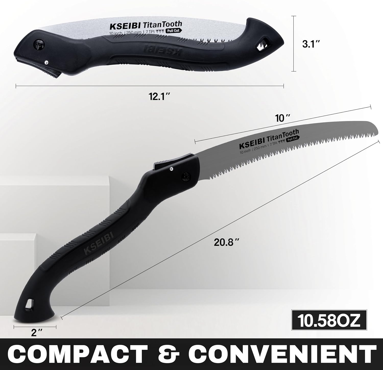 The Original KSEIBI Camping Hatchet with New Folding Camping Saw Black Edition