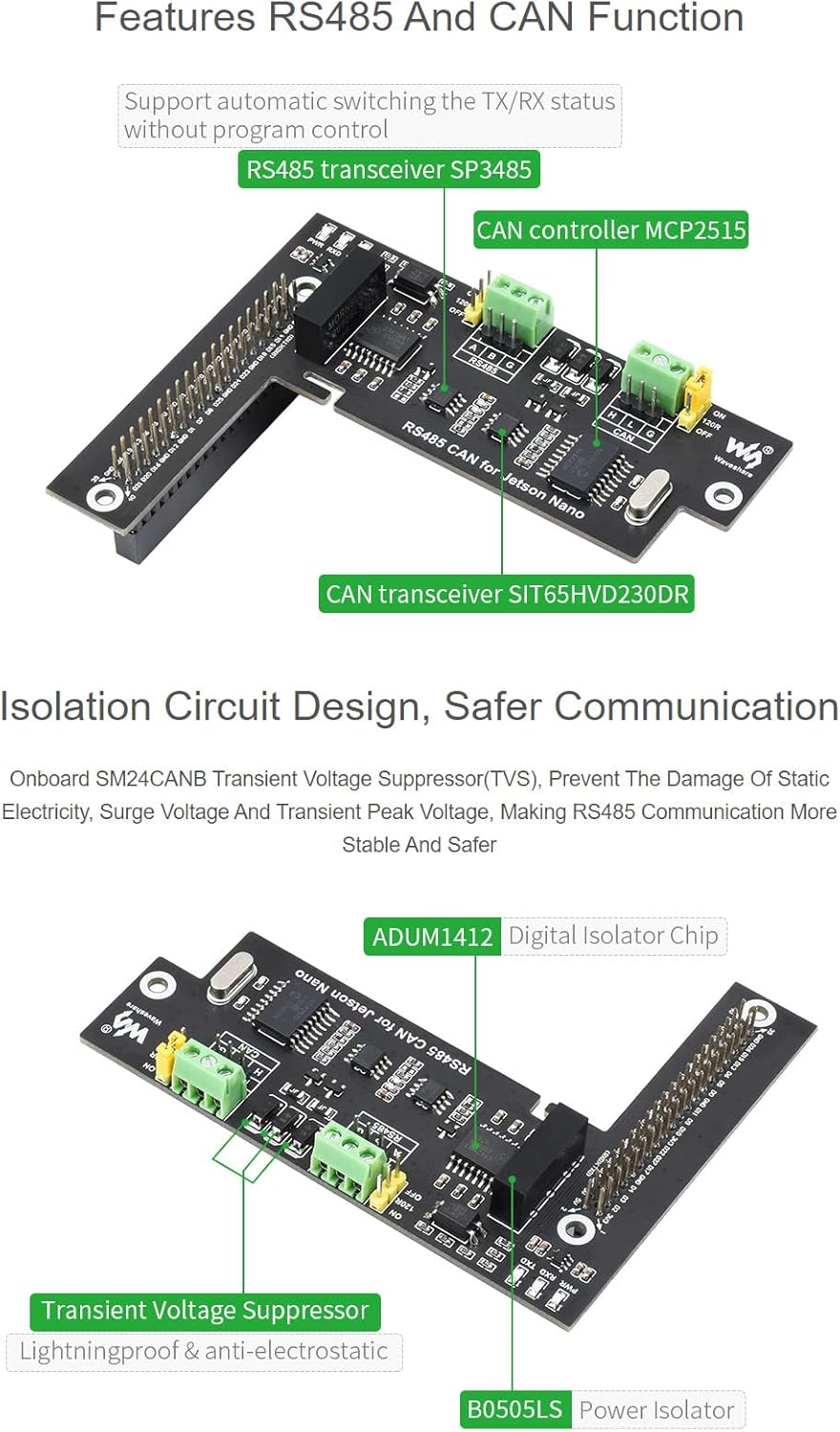 RS485 and CAN Functionality on the board