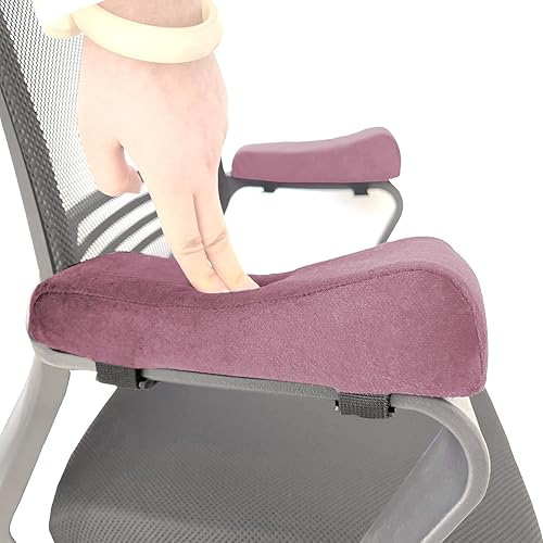Juego de 2 fundas para reposabrazos para silla de oficina, cómodas almohadas para apoyabrazos (2 almohadas rosas)
