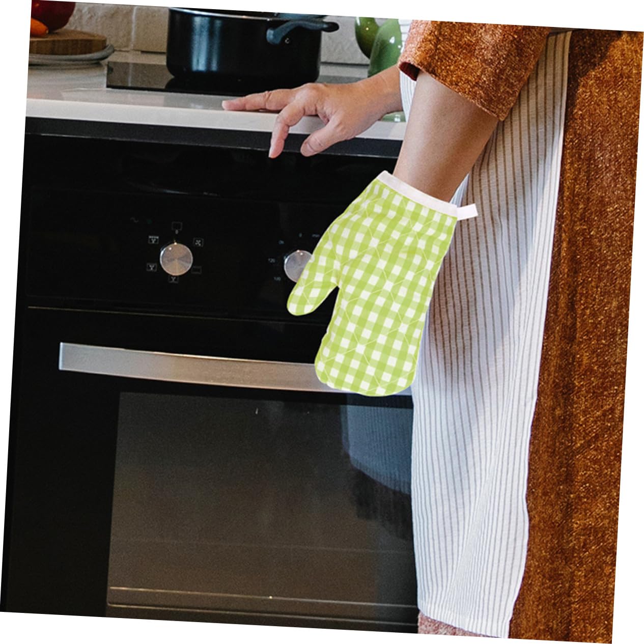 Maniques Résistantes la Chaleur Lot de 2 Protection des Mains en Polyester pour Cuisine et Micro-Ondes Lors la Cuisson Jardin
