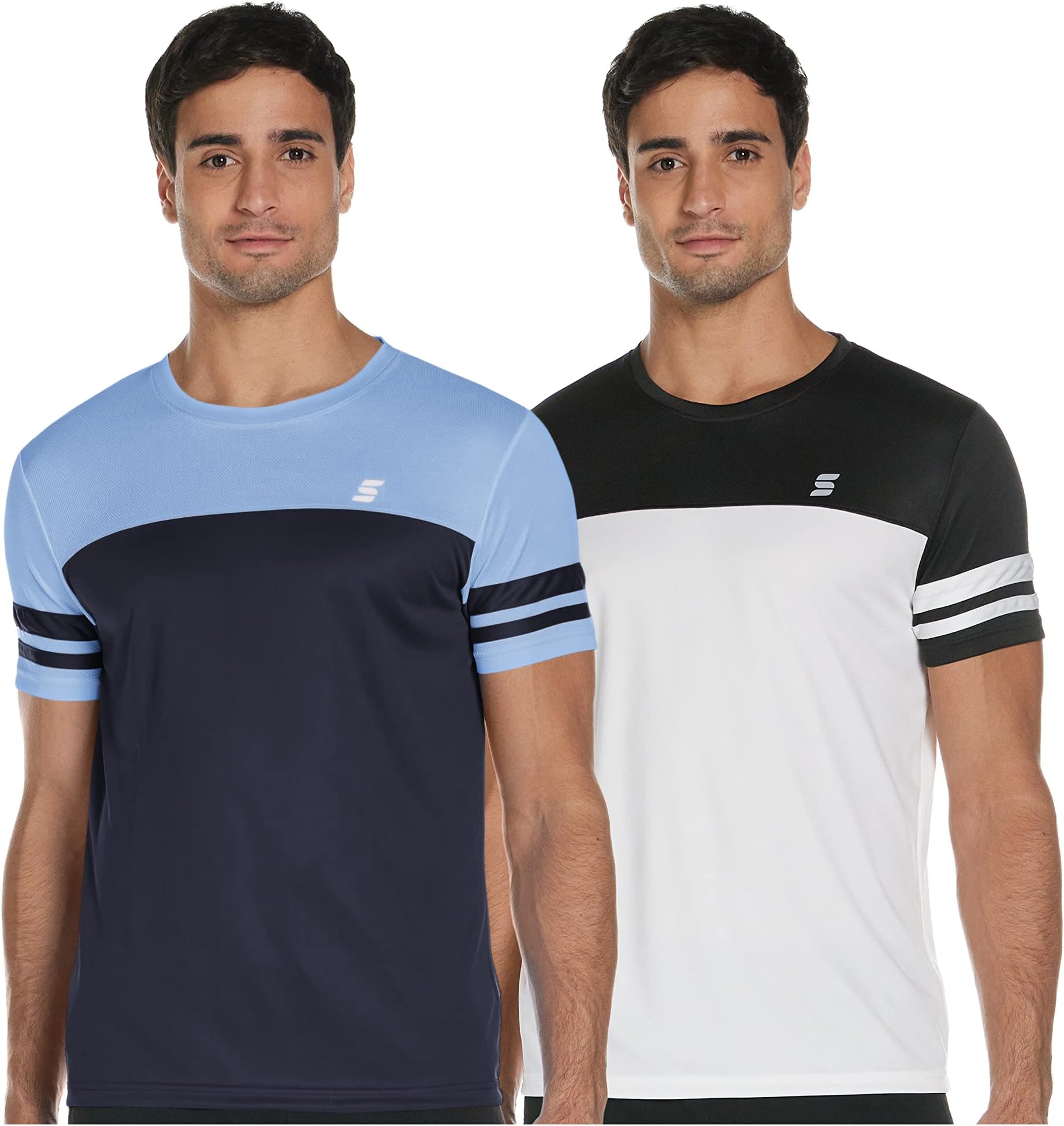 Amazon Brand - SymactiveMen's Color Block Regular Fit Half Sleeve Sports PO2 T-shirt