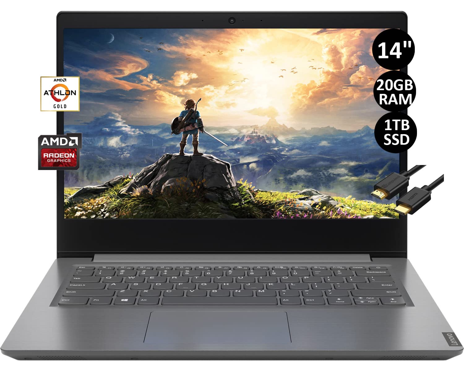 2022 Lenovo V14 14" FHD (AMD Dual-core Athlon Gold 3150U, 20GB DDR4 RAM, 1TB PCIe SSD, Radeon Graphi