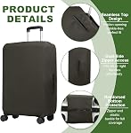 PATIKIL Luggage Cover, Suitcases Covers Elastic Carry on Protector Washable Scratch-Resistant Fits 18-21 Inch Luggage for Travel Business Trips, Dark Brown
