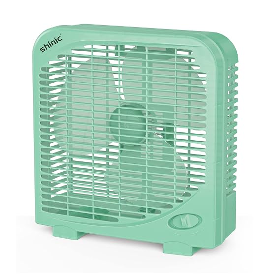 10 Inch Box Fan, 2 Speeds Table Cooling Fan with Strong Airflow, Energy Efficient Small Window Fan with Compact Design, Air Circulation Portable Kitchen Exhaust Fan for Bathroom, and Tabletop