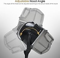 Vista 6 de BarberPub Secador de capó de pelo con capucha de 1300 W con soporte, base rodante de pie de altura ajustable, equipo de salón de belleza