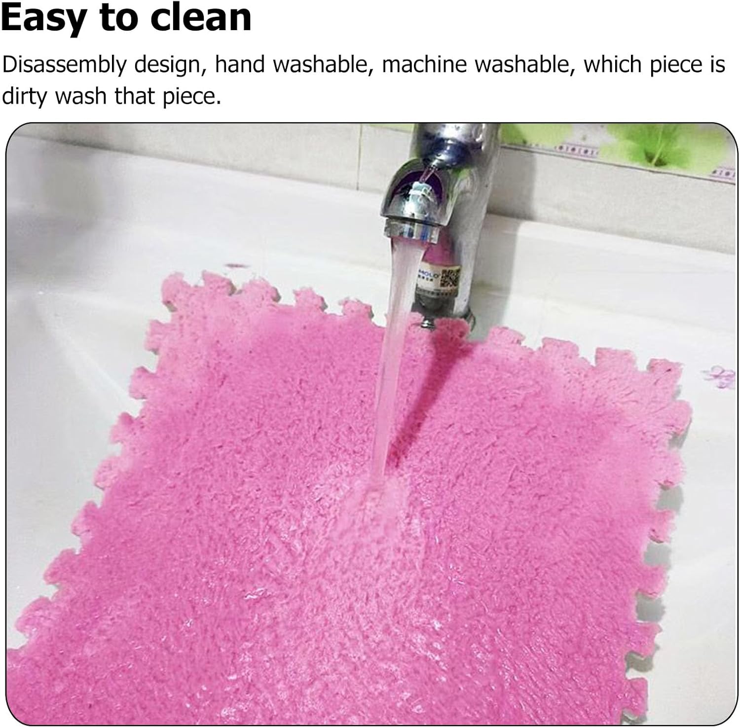 Soft Plush Puzzle Play Mats - Foam Interlocking Floor Mats for Bedroom & Playroom, Fluffy Carpet Tiles, Foam Flooring