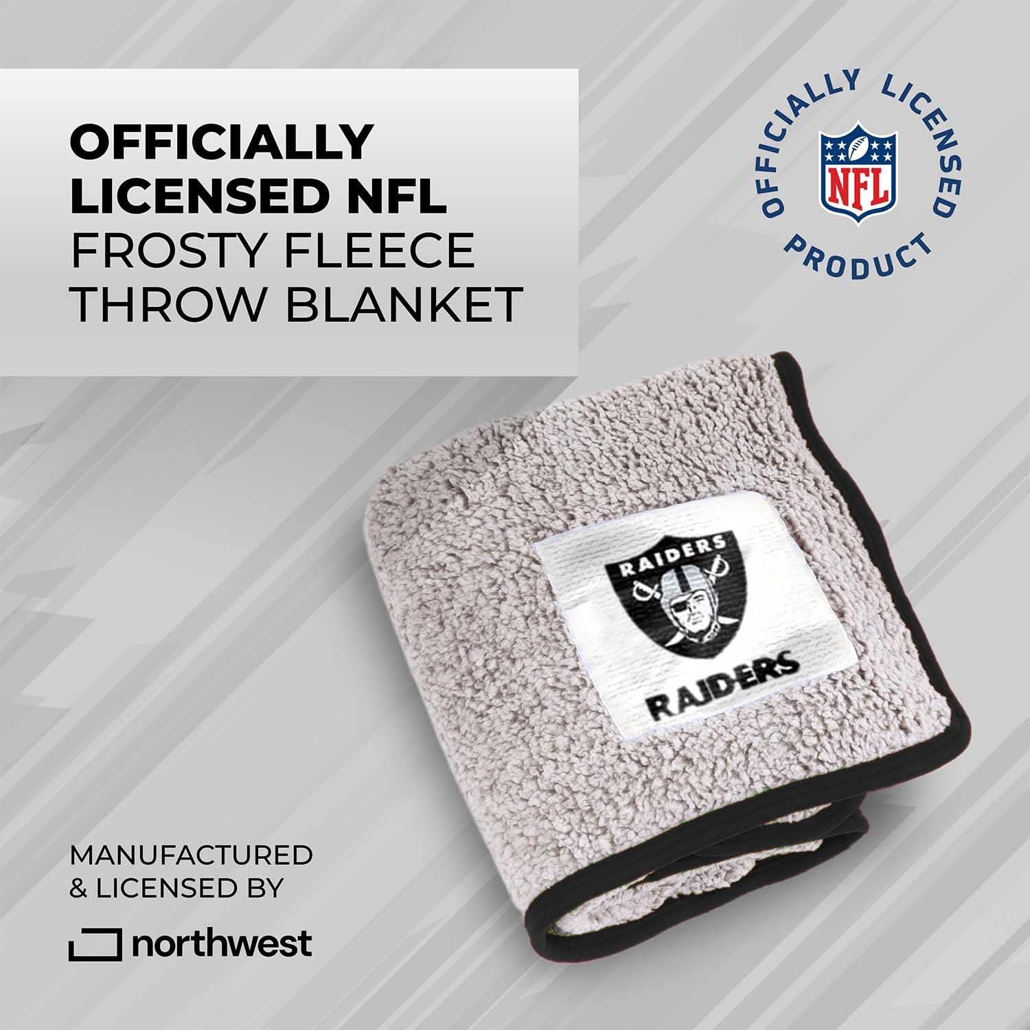 Northwest NFL Silk Touch Sherpa Throw Blanket - Soft & Fluffy - Great for Gamedays - 60" x 50" - Experience Ultimate Comfort (Las Vegas Raiders - Black) - Image 3
