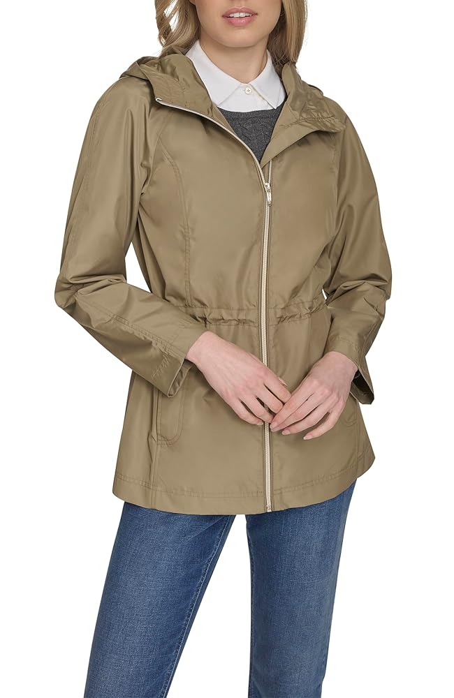 Cole Haan Women's Travel Packable Rain Jacket, sage at Cole Haan Women's Travel Packable Rain Jacket, sage at
