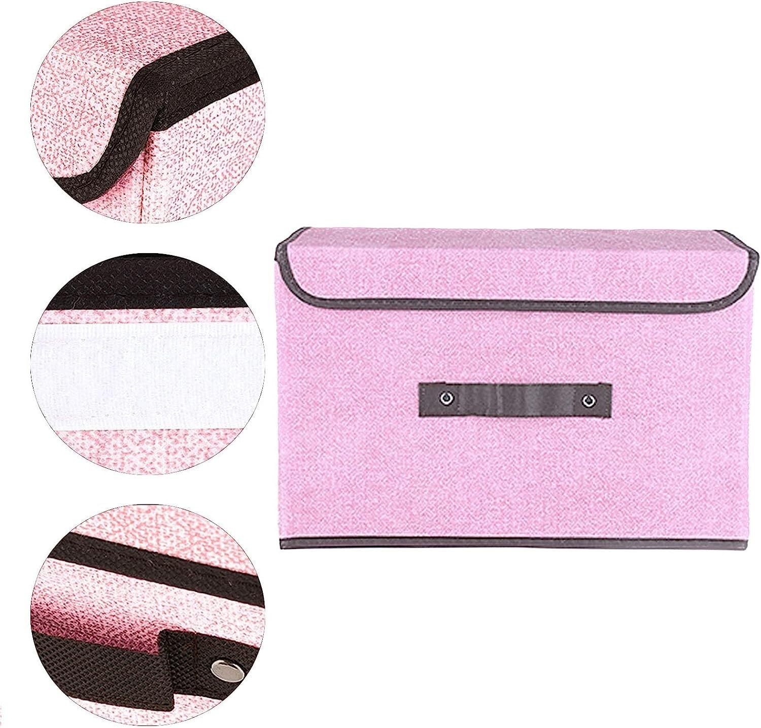 Kleiderschrank Organizer Pullover Aufbewahrungsbehälter Mit Deckel, Zusammenklappbarer Aufbewahrungskorb Aus Dickem Stoff Griff, Kommoden-Schubladen-Organizer Faltbare Stabil(A,25*19*16cm)