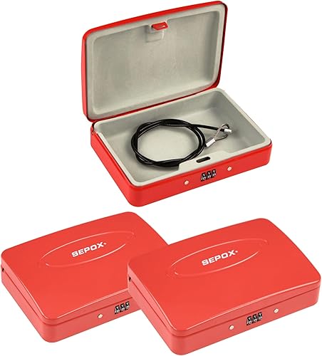 Miniatura 10 de SEPOX® Caja de Seguridad Portátil Resistente al Agua/Fuego con Cerradura de Acero, Caja Fuerte de Viaje Personal Pequeña, Gabinete de Almacenamiento