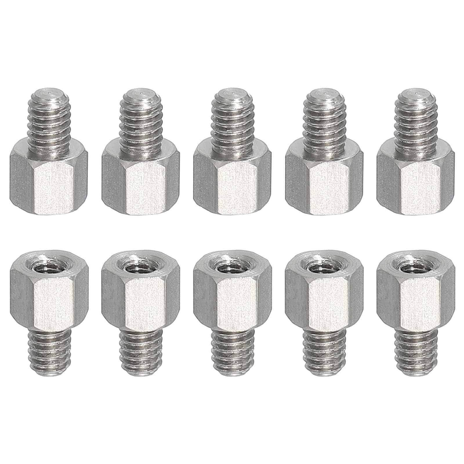 PATIKIL Standoff Screws, 10pcs M4x5mm Male to M3x5mm Female 304 Stainless Steel Thread Reducing Hex Standoff Spacer Screw Nuts Thread Adapters Reducer Extender Conversion Fasteners