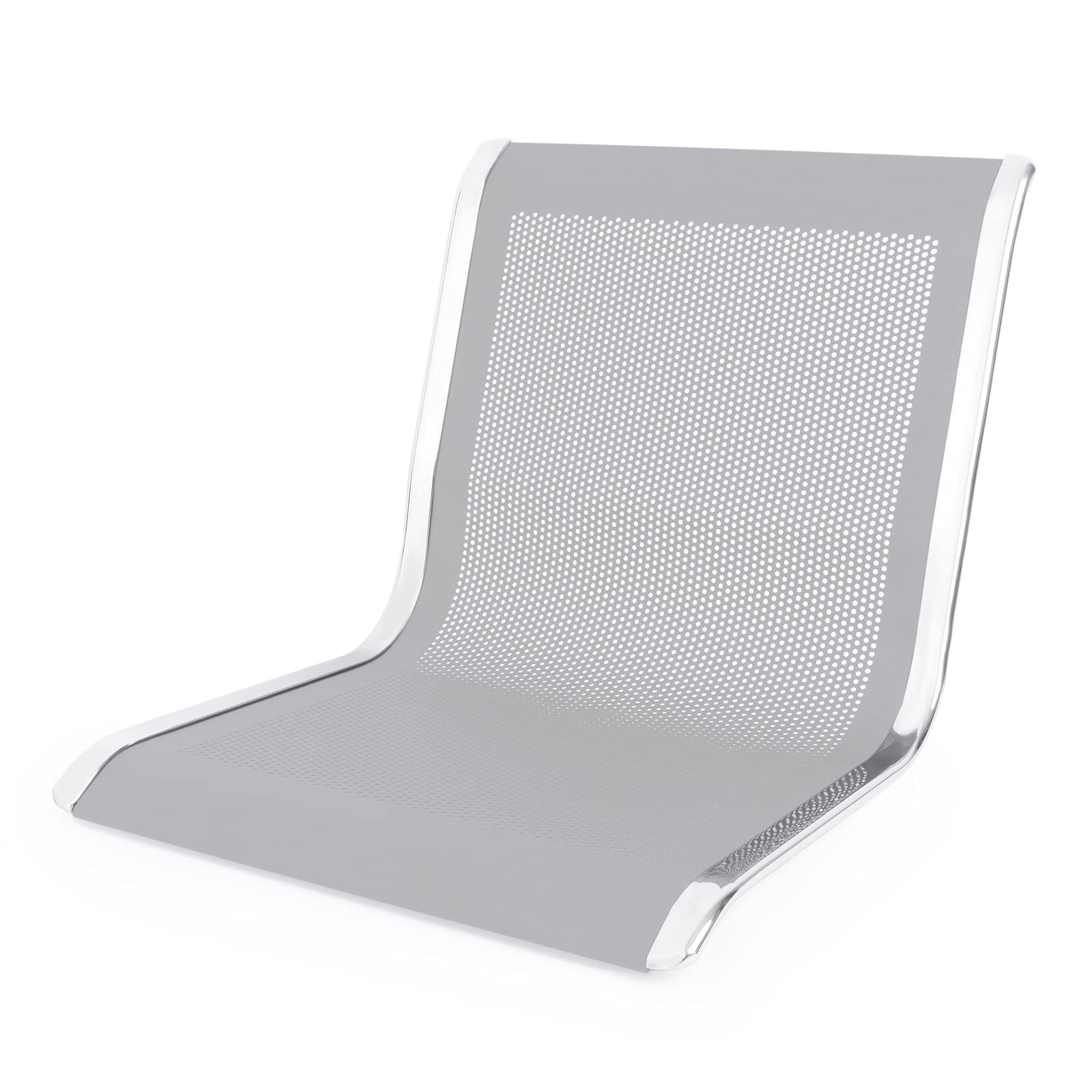 PrimeMatik - Chaises sur poutre pour salle d'attente avec 2 sièges ergonomique d'argent