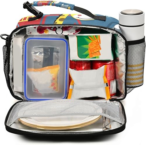 Miniatura 2 de Lonchera de animales divertidos de dibujos animados para niñas, niños, bolsas de almuerzo para la escuela, bolsa térmica aislada, bolsa reutilizable