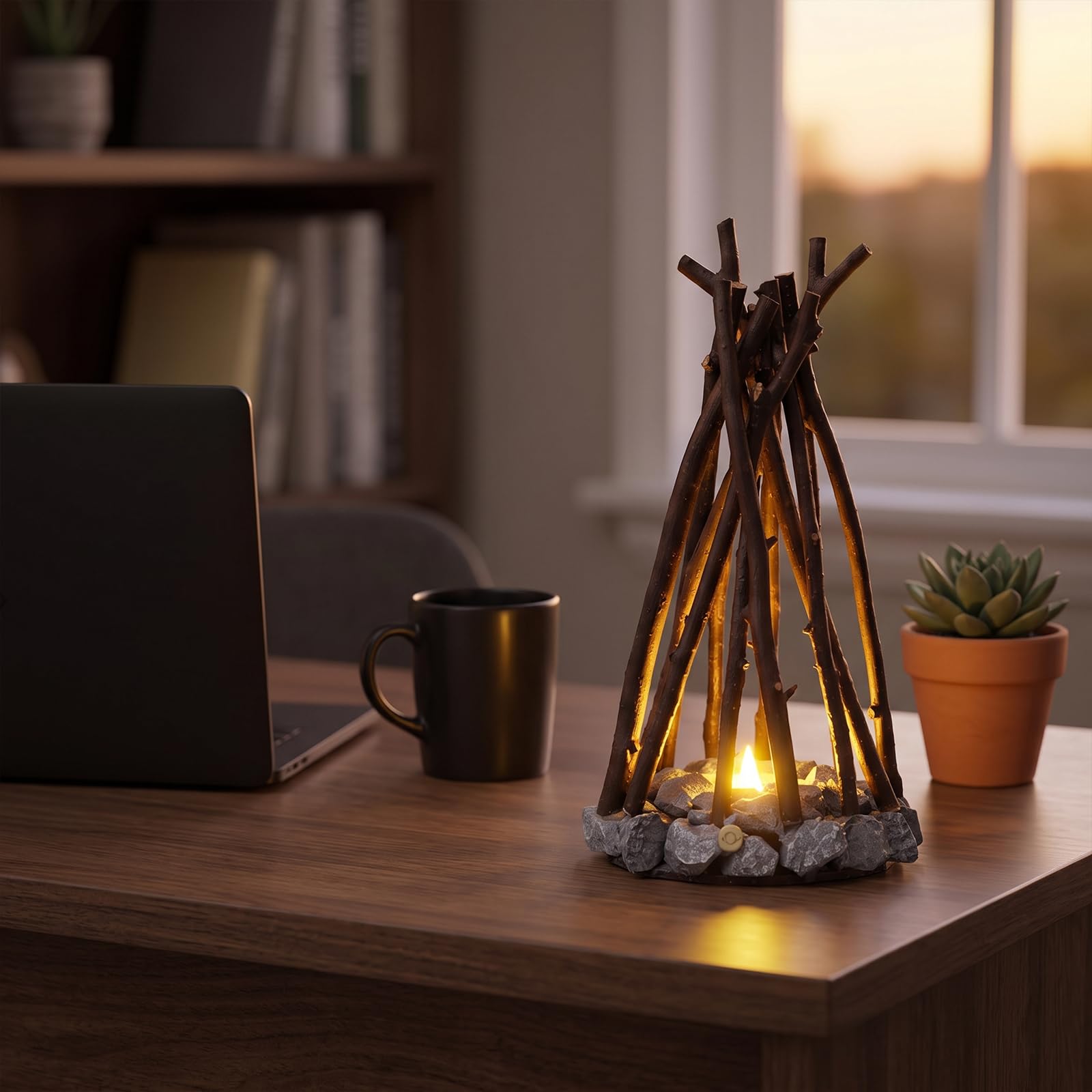 Controllo di tocco di USB della lampada del falò del ramo naturale della