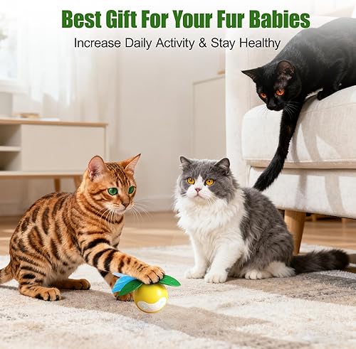 Miniatura 10 de Juguete interactivo para gatos de interior, juguete de bola móvil automático adecuado para gatos adultos y gatitos de interior, adecuado para todas